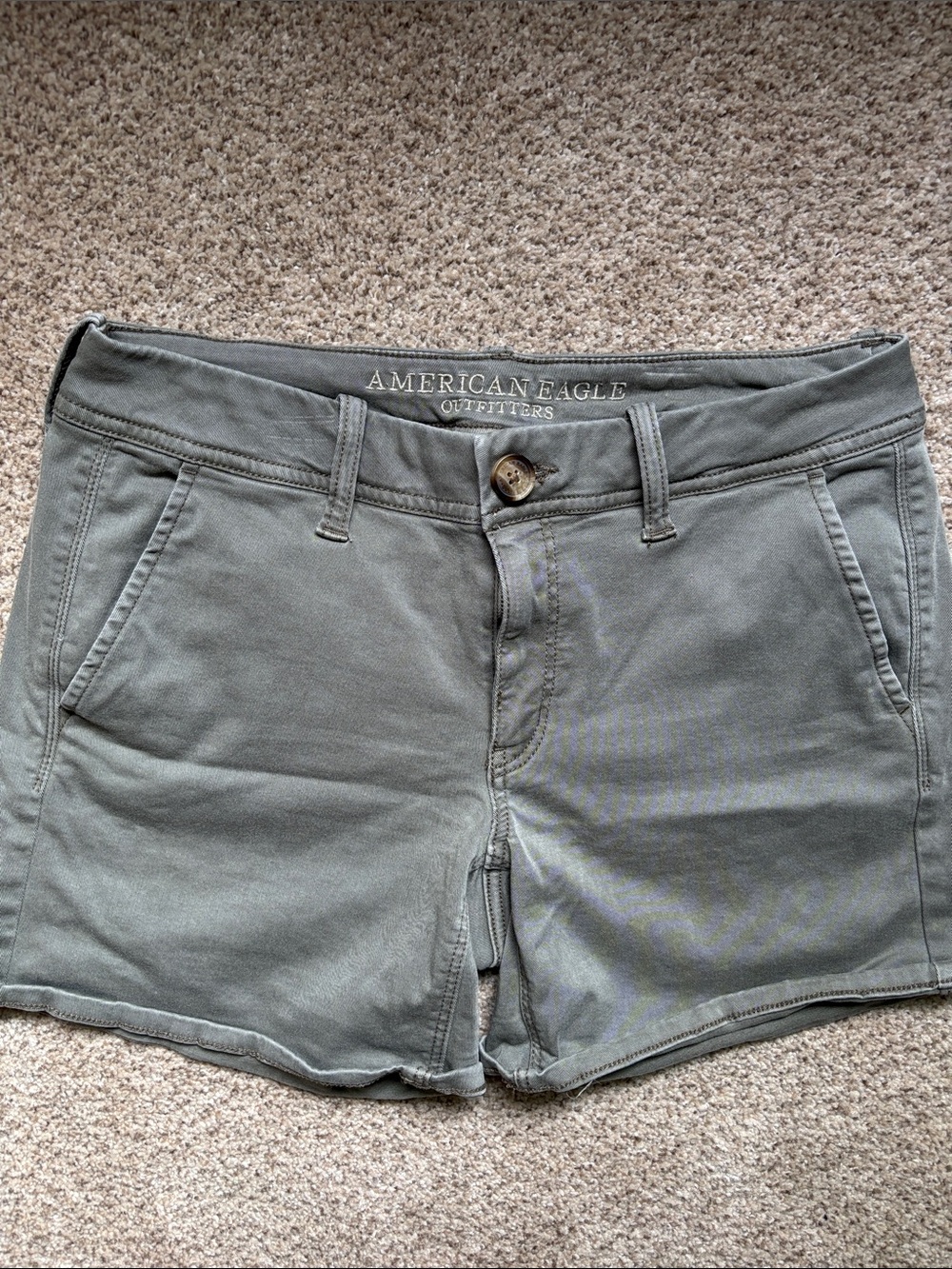 American Eagle Outfitters Women’s Olive Green Rolled Shorts